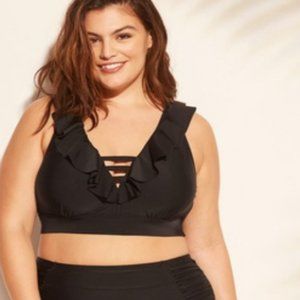 plus size ruffle swim top
